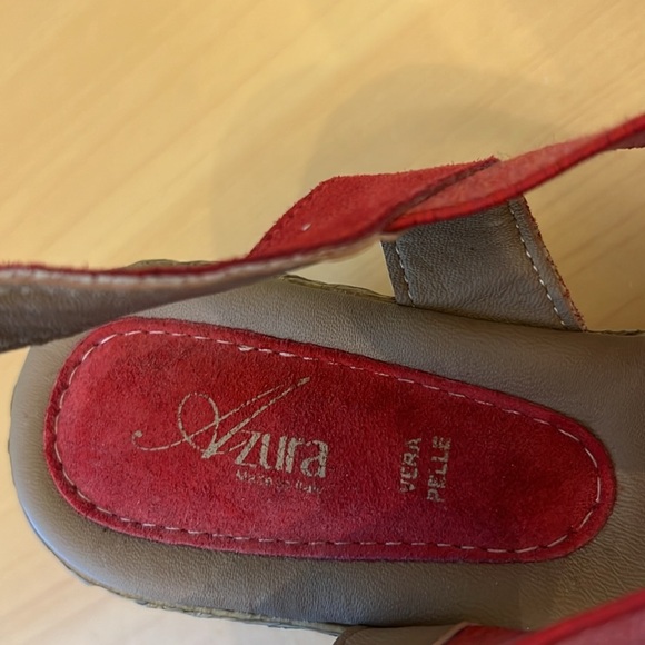 Azura Tan & Red Wedge Sandal - Picture 5 of 6